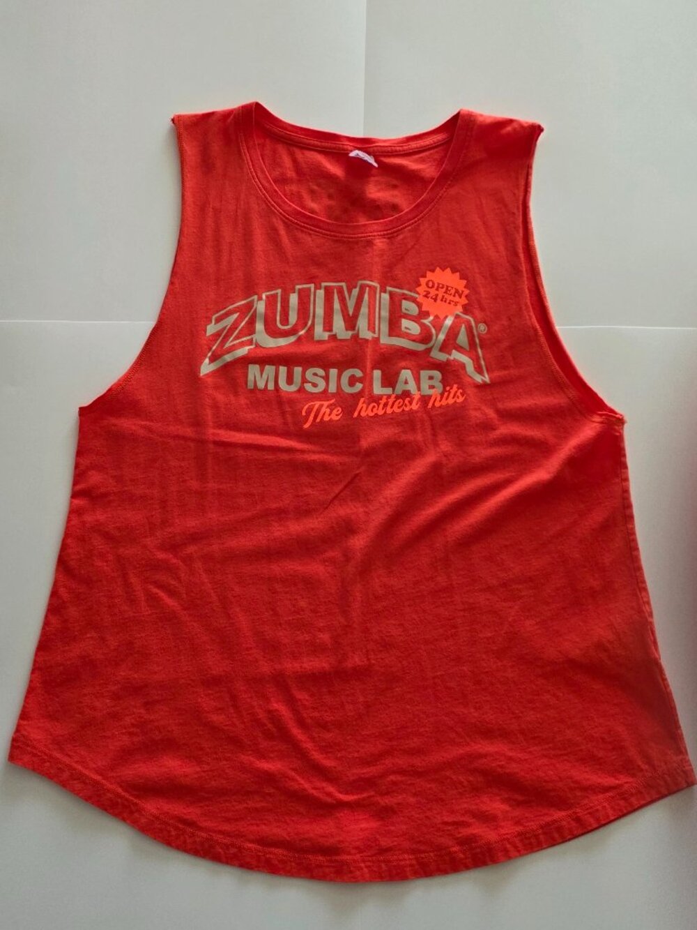 Zumba Music Lab The Hottest Hits Orange Tank Top Women Large
